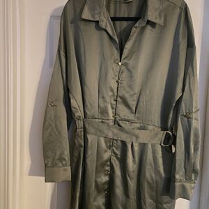 French Connection Olive Green Shirt Dress
